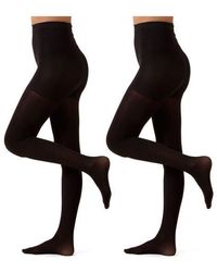 Memoi - 2-Pack Opaque Control Top Tights - Lyst