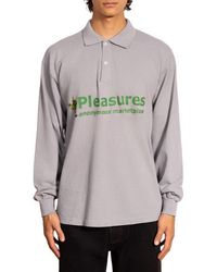 Pleasures - Exchange Long Sleeve Cotton Graphic Polo - Lyst