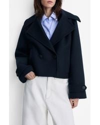 Mango - Wool Blend Crop Jacket - Lyst