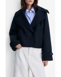 Mango - Wool Blend Crop Jacket - Lyst