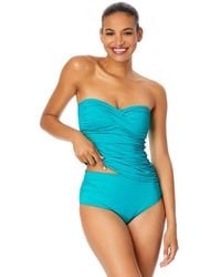 Anne Cole - Tiger Dance Twist Front Bandeaukini Swim Top - Lyst