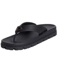 Prada - Rubber Flip-Flop Sandal With Enamel Logo - Lyst