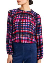 Bella Dahl - Plaid Shirred Bubble Top - Lyst