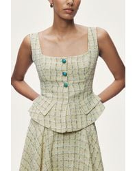Nocturne - Button Accessory Tweed Bustier - Lyst