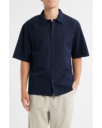 Wax London - Keats Short Sleeve Cotton Seersucker Button-Up Shirt - Lyst