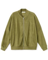 Mango - Cotton Blend Terry Bomber Jacket - Lyst