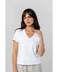 LEISURE LAB - Supima V-Neck - Lyst