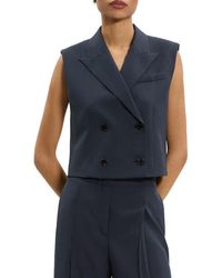 Theory - Double Breasted Crop Vest - Lyst
