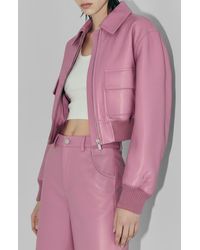 AS by DF - Florence Upcycled Leather Bomber Jacket - Lyst