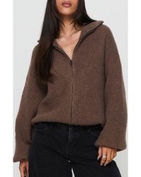 Princess Polly - Herteford Zip Front Sweater - Lyst