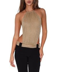 Tiger Mist - Evanna 2.0 Metallic Halter Top - Lyst