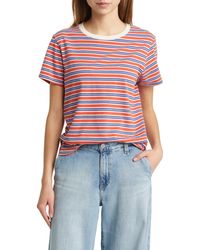 The Great - The Little Stripe Crewneck Cotton T-shirt - Lyst