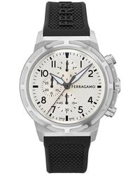 Ferragamo - Sport Chronograph Silicone Strap Watch, 44Mm - Lyst
