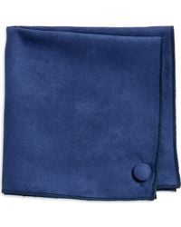 CLIFTON WILSON - Solid Sueded Cotton Pocket Square - Lyst