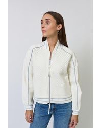 Central Park West - Ophelia Faux Leather X Crochet Bomber Jacket - Lyst