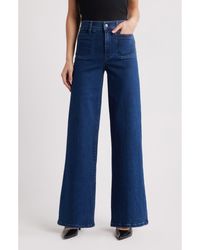 FRAME - Le Slim Palazzo Patch Pocket High Waist Wide Leg Jeans - Lyst