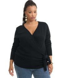 June + Vie - Wrap-Front Cardigan - Lyst