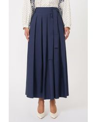 Weekend by Maxmara - Agiate Tie Waist Cotton Skirt - Lyst