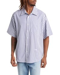 Checks - Stripe Boxy Fit Short Sleeve Button-up Shirt - Lyst