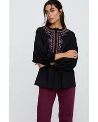 Raffya - Anai Half Placket Embroidered Blouse - Lyst