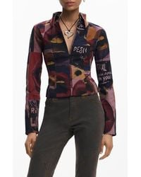 Desigual - Mixed Print Long Sleeve Shirt - Lyst