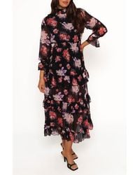 Petal & Pup - Isadora Floral Print Ruffle Long Sleeve Maxi Dress - Lyst