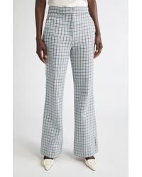 St. John - Houndstooth Stretch Cotton Flare Leg Pants - Lyst