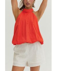 Crescent - Bubble Hem Poplin Halter Top - Lyst