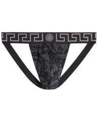 Versace - Barocco Stretch Cotton Jockstrap - Lyst