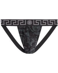 Versace - Barocco Stretch Cotton Jockstrap - Lyst