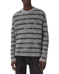 AllSaints - Dissolved Stripe Crewneck Sweater - Lyst