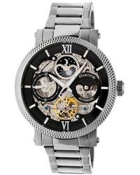 Heritor - Aries Skeleton Leather-Band Watch - Lyst