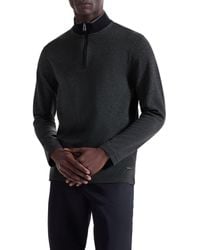 Bugatchi - Quarter Zip Cotton Blend Piqué Pullover - Lyst