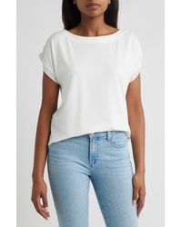 Bobeau - Embroidered Eyelet Trim Short Sleeve Top - Lyst