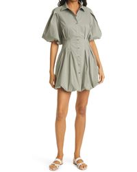 Jonathan Simkhai Cotton Cleo Pleated Poplin Balloon Pintuck Mini Dress - Lyst