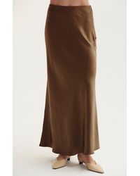 Crescent - Crushed Satin Maxi Skirt - Lyst