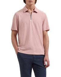 Bugatchi - Quarter Zip Polo - Lyst
