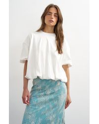 TOPSHOP - Bubble Hem Tee - Lyst