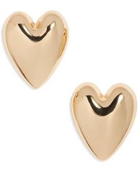 Open Edit - Puffy Heart Stud Earrings - Lyst