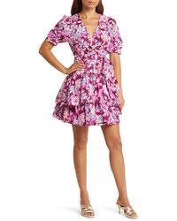 Lilly Pulitzer - Lilly Pulitzer Alexandria Floral Cotton Wrap Dress - Lyst