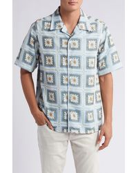 NN07 - Julio Crochet Cotton Short Sleeve Button-up Camp Shirt - Lyst