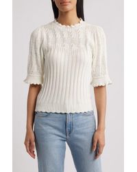 Wit & Wisdom - Mixed Stitch Elbow Sleeve Sweater - Lyst