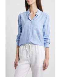 Beach Lunch Lounge - Candy Stripe Cotton Blend Button-Up Shirt - Lyst