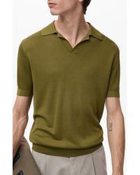 Mango - Johnny Collar Ribbed Polo Sweater - Lyst