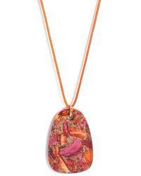 Nest - Spiny Oyster Cord Pendant Necklace - Lyst