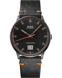 MIDO - Commander Big Date Automatic Leather Strap Watch - Lyst