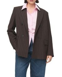 Mango - Double Breasted Pinstripe Blazer - Lyst
