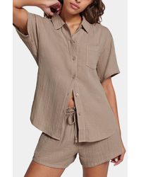 UGG - ugg(r) Embrook Short Sleeve Cotton Gauze Pajama Top - Lyst