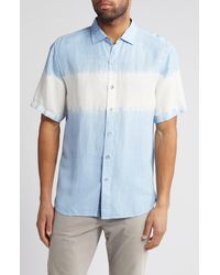 Tommy Bahama - Tie Dye One On Short Sleeve Linen Blend Button-up Shirt - Lyst