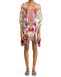 Camilla - Floral Print Silk Cover-up Caftan At Nordstrom - Lyst